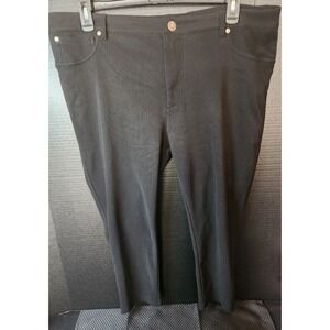 Last Exit Women's Black Polyester/Spandex Cropped Dress Pants Size 2X
